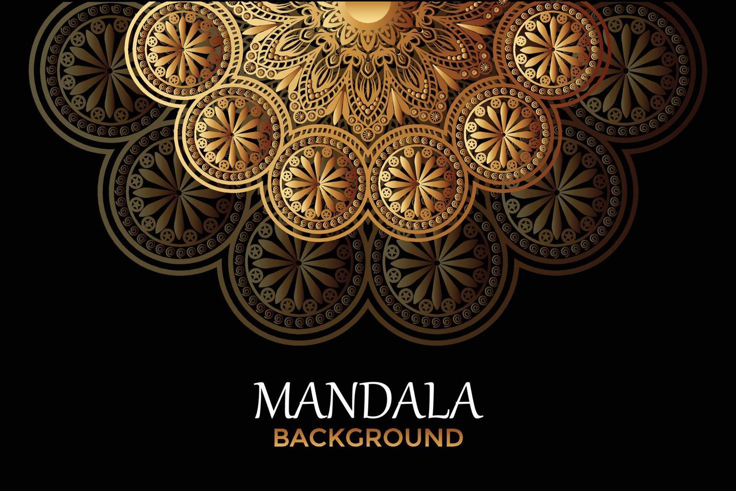 Golden mandala luxury ornamental design background vector