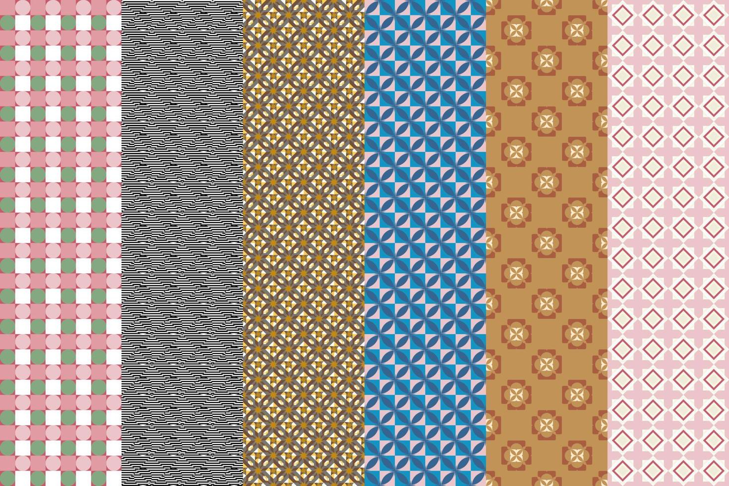 Seamless set of pattern. Ornamental wallpaper. Modern design, digital paper. Vector abstract artwork.