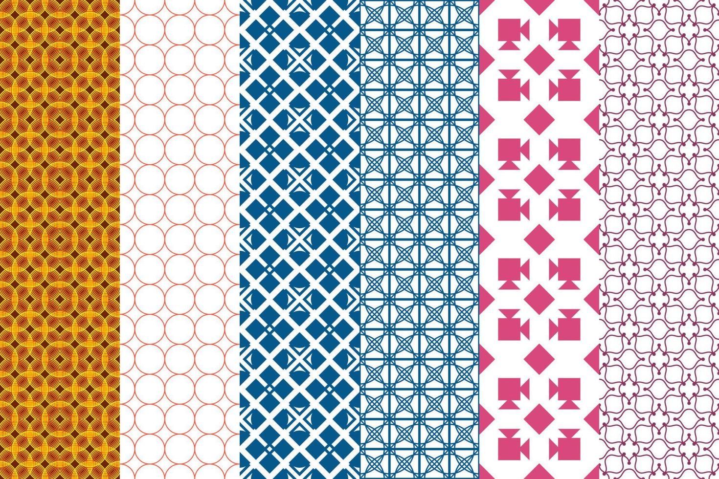 Seamless set of pattern. Ornamental wallpaper. Modern design, digital paper. Vector abstract artwork.