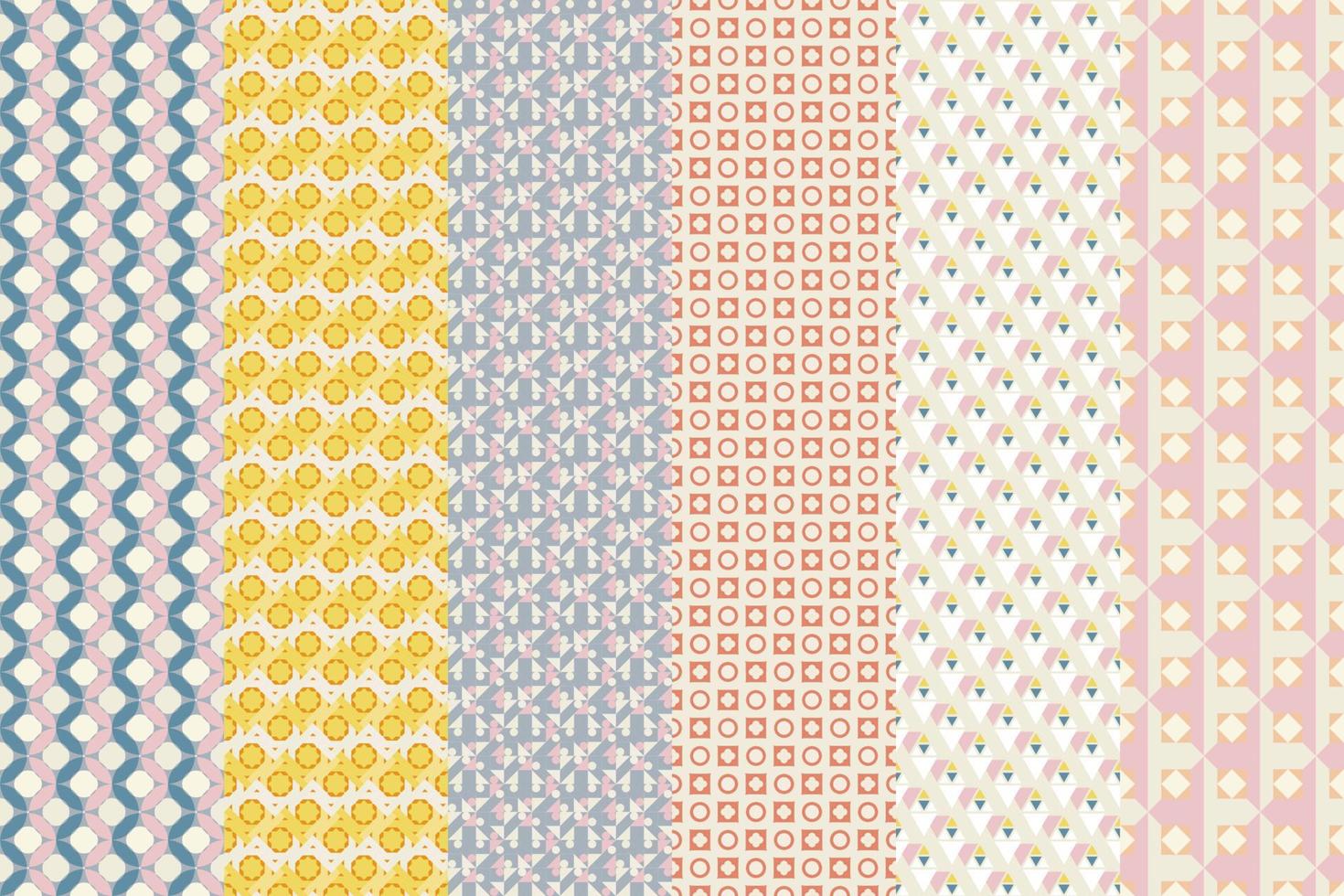 Seamless set of pattern. Ornamental wallpaper. Modern design, digital paper. Vector abstract artwork.