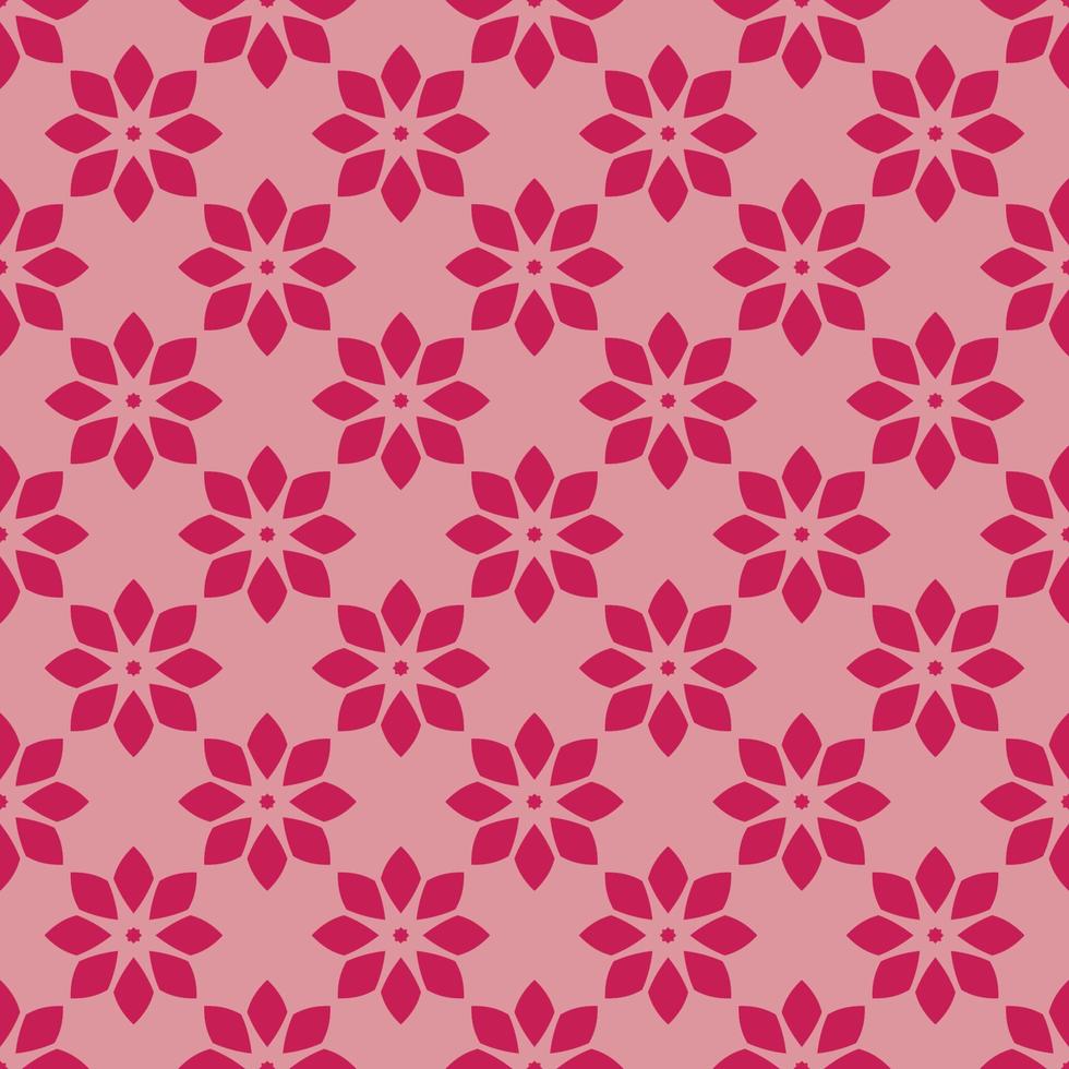 rojo floral modelo en rosado sin costura diseño fondo. vector