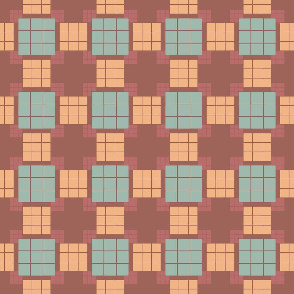 Pattern from squares on red seamless background. vector