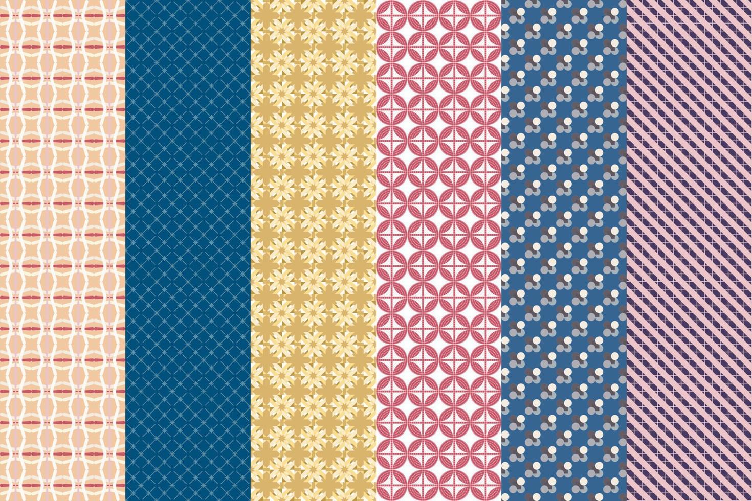 Seamless set of pattern. Ornamental wallpaper. Modern design, digital paper. Vector abstract artwork.