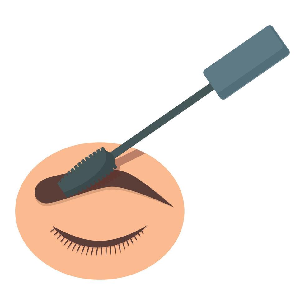 cepillo maquillaje icono dibujos animados vector. ojo frente vector