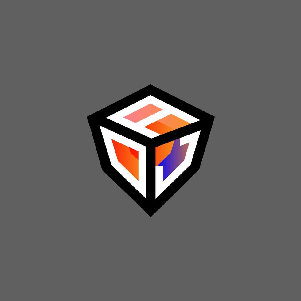 AOJ letter logo creative design with vector graphic, AOJ simple and modern logo.