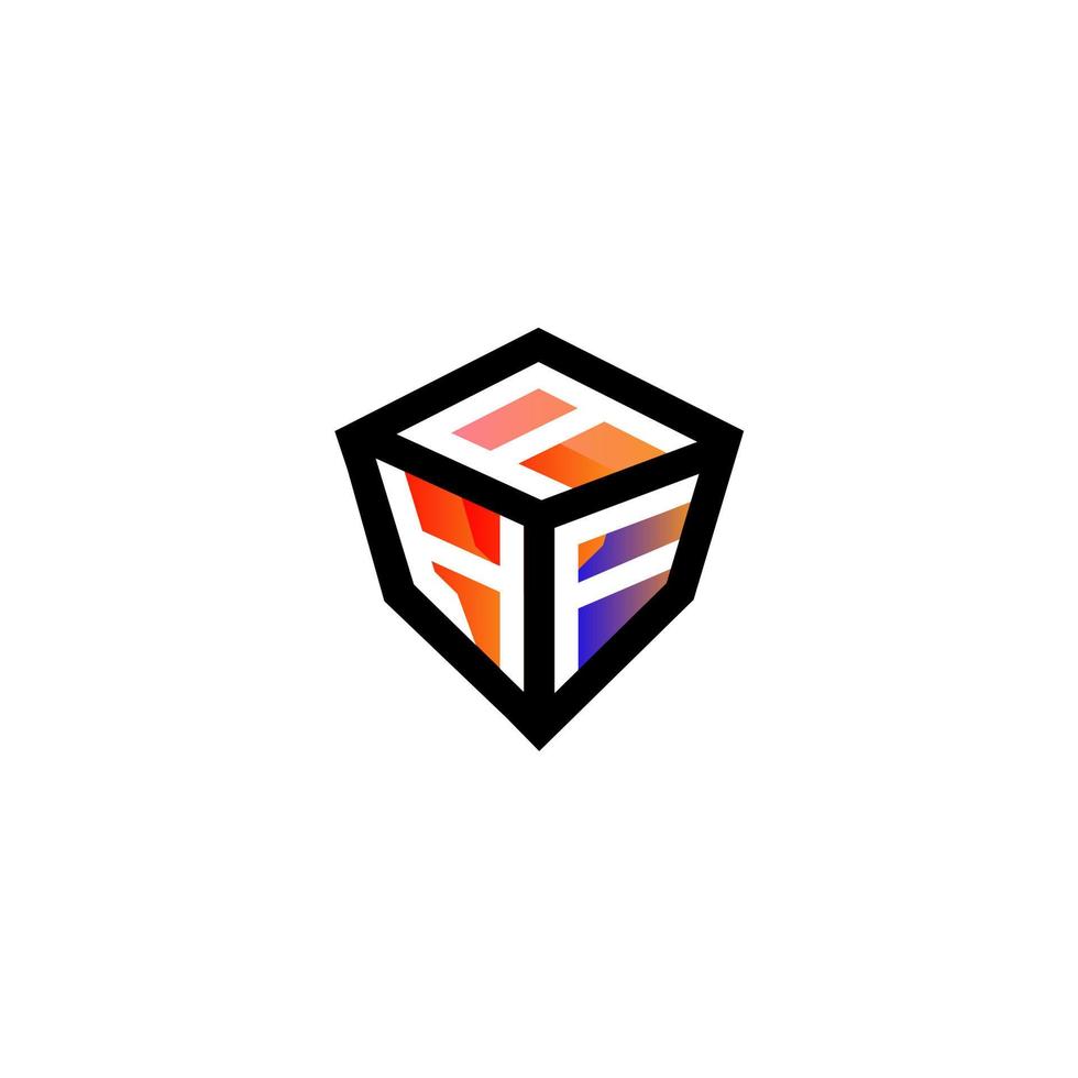 AHF letter logo creative design with vector graphic, AHF simple and modern logo.