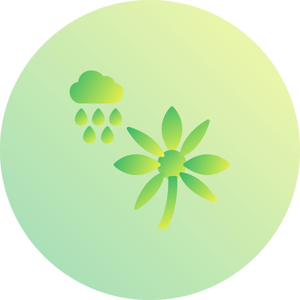 Flower with rain Vector Icon