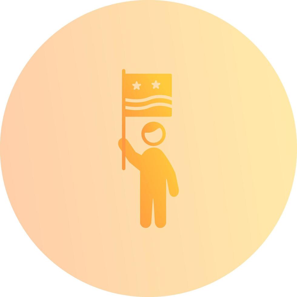 Raising Flag Vector Icon