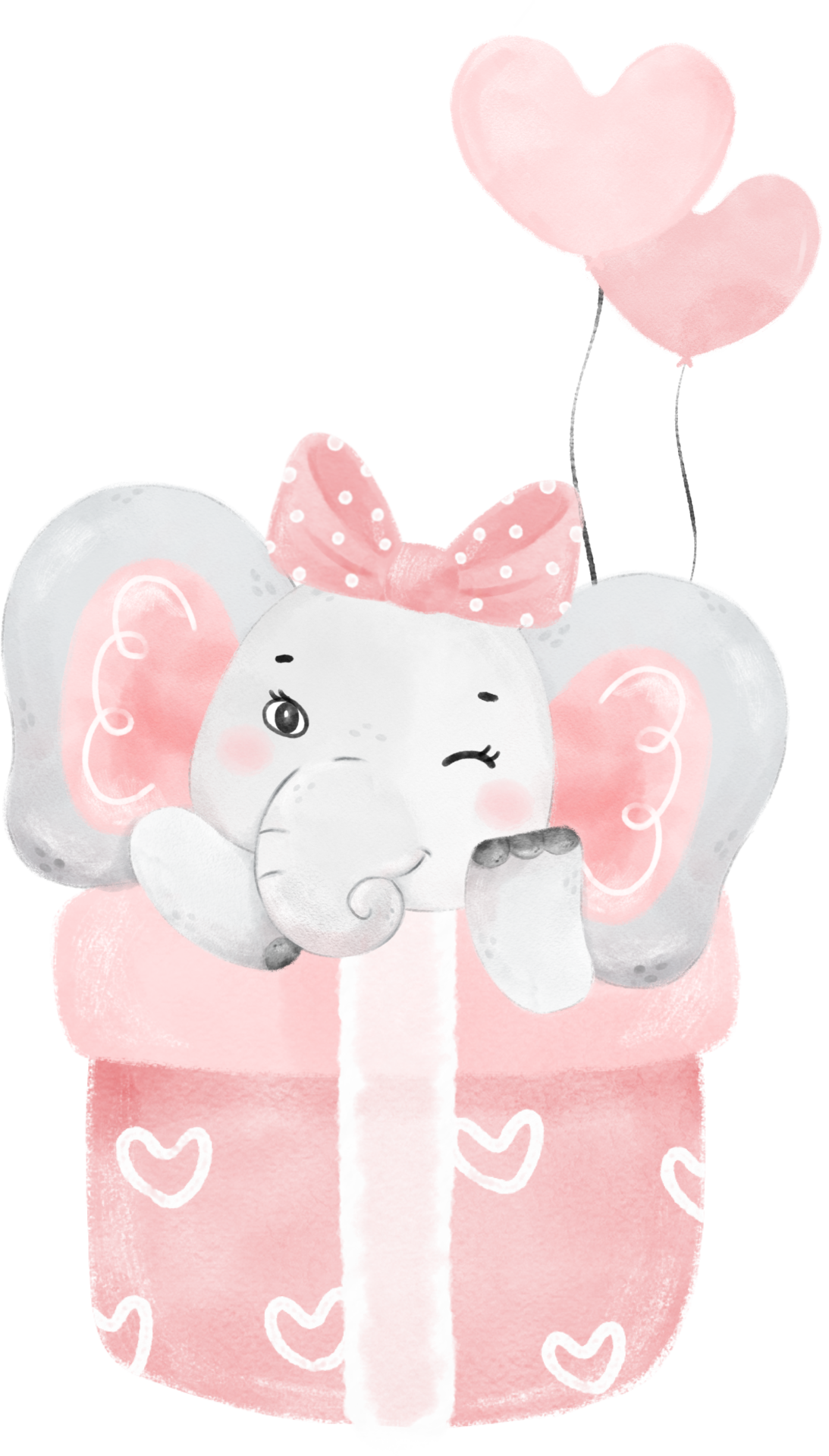 cute baby Elephant wildlife animal dream pink girl baby shower nursery