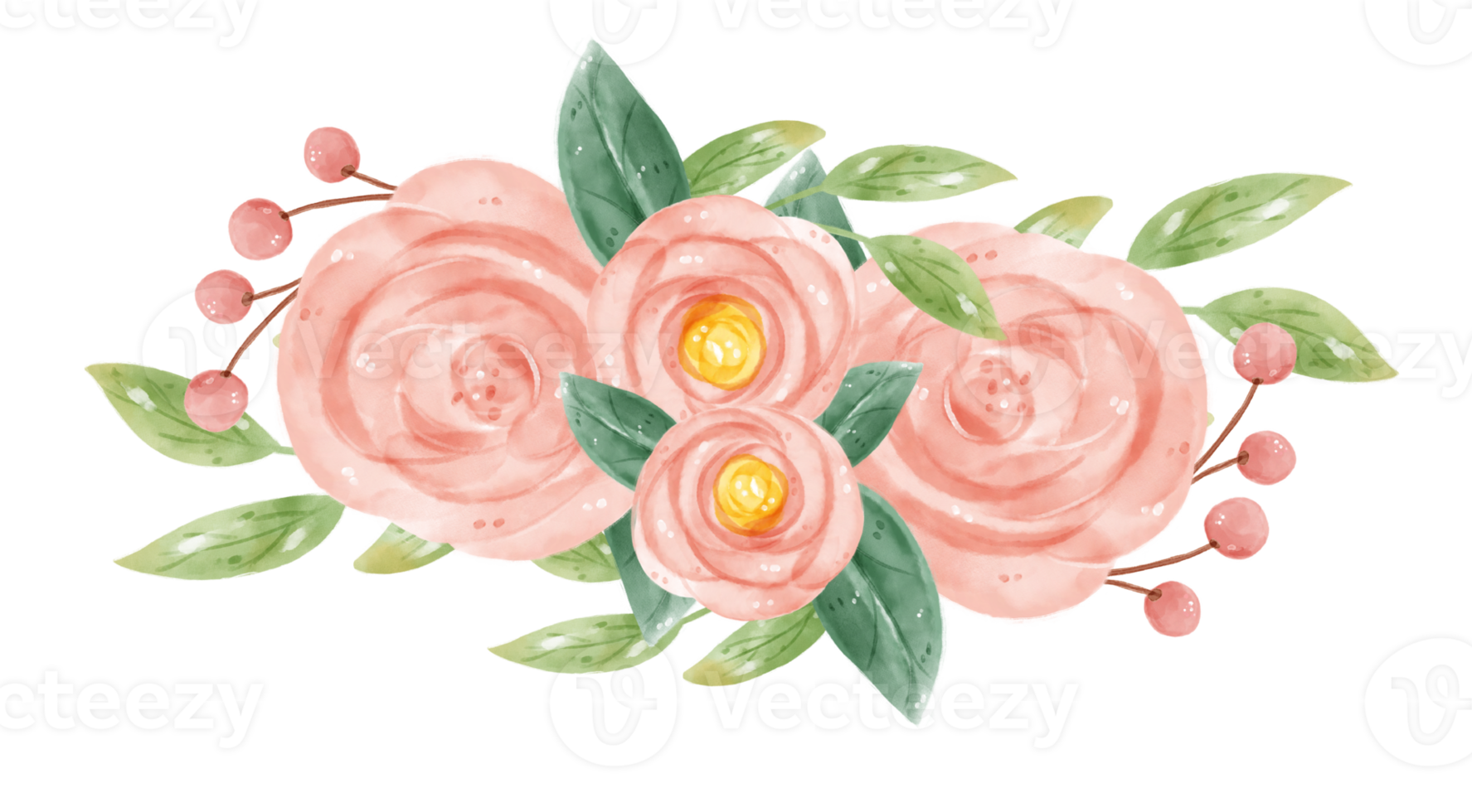 watercolour sweet floral wreath flower banner hand drawn graphic illustration png