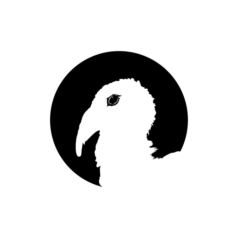 Turkey Head on the Circle Shape for Logo, Pictogram or Graphic Design Element. The Turkey is a large bird in the genus Meleagris. Vector Illustration