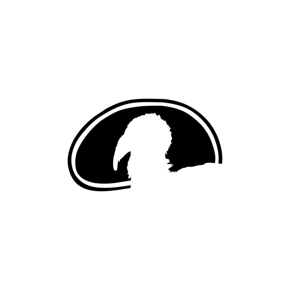 Turquía cabeza silueta en el carne forma para logotipo, etiqueta, marca, etiqueta, pictograma o gráfico diseño elemento. el Turquía es un grande pájaro en el género meleagris. vector ilustración