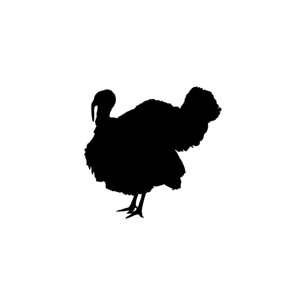 Turkey Silhouette for Art Illustration, Pictogram or Graphic Design Element. The Turkey is a large bird in the genus Meleagris. Vector Illustration