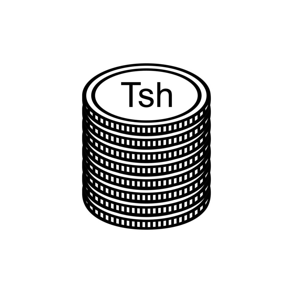 Tanzania Currency Symbol, Tanzanian Shilling Icon, TZS Sign. Vector Illustration