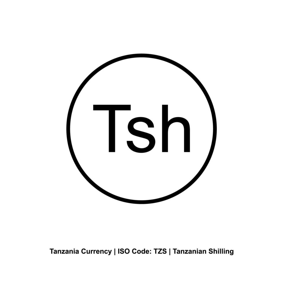 Tanzania Currency Symbol, Tanzanian Shilling Icon, TZS Sign. Vector Illustration