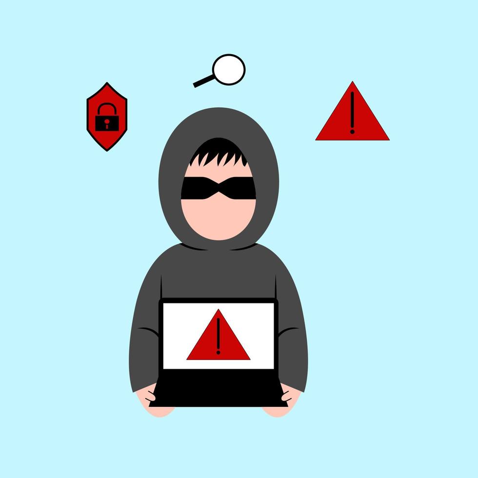 Cyber Crime Concept Flat Illustration vector