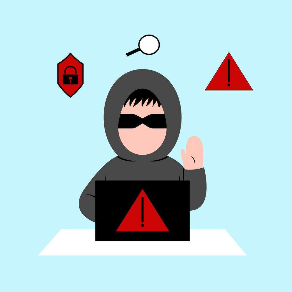 Cyber Crime Concept Flat Illustration vector