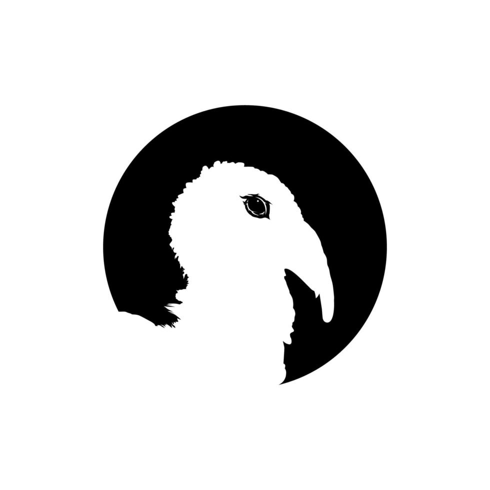 Turkey Head on the Circle Shape for Logo, Pictogram or Graphic Design Element. The Turkey is a large bird in the genus Meleagris. Vector Illustration