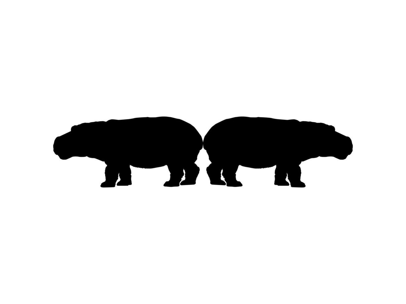 par de el hipopótamo, hipopótamo anfibio silueta para logo, Arte ilustración, icono, símbolo, pictograma o gráfico diseño elemento. vector ilustración