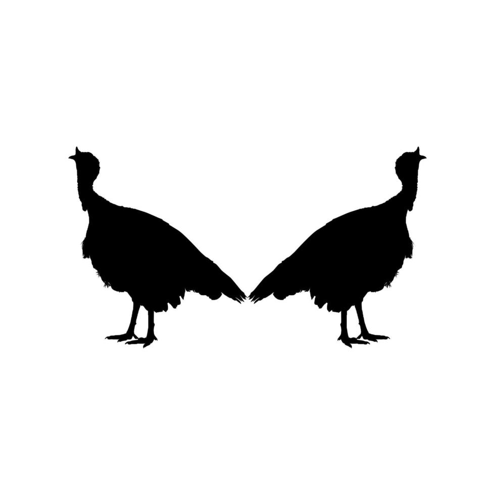 Turkey Silhouette for Art Illustration, Pictogram or Graphic Design Element. The Turkey is a large bird in the genus Meleagris. Vector Illustration