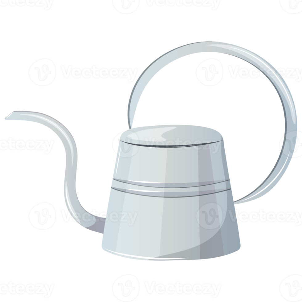 Garden watering can. Cartoon illustration of watering can icon for web design png