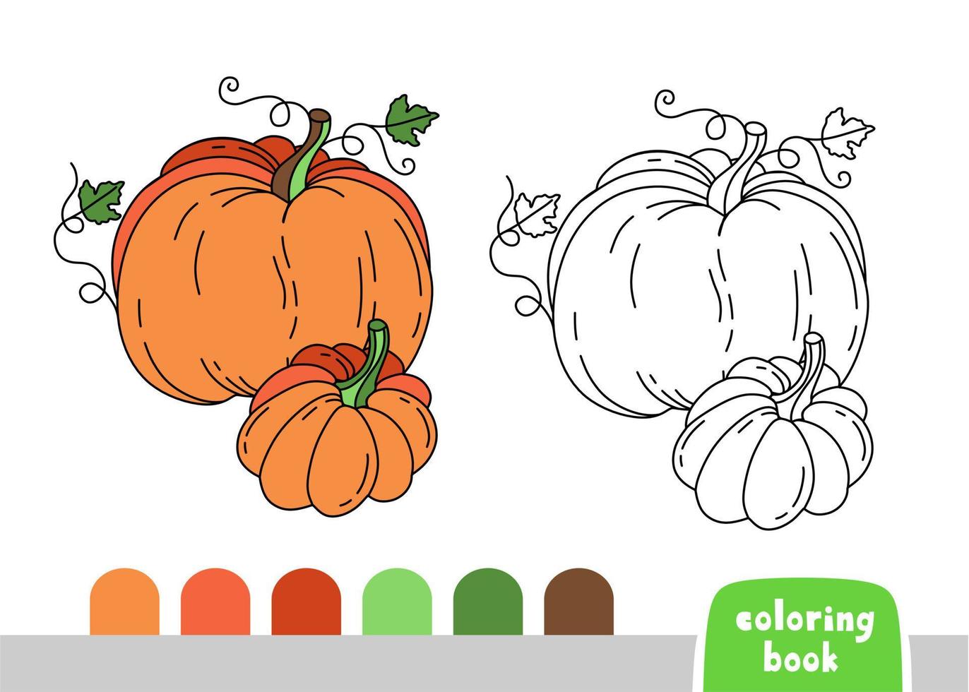 Coloring Book for Kids Pumpkin Page for Books Magazines Coloring Vector Illustration