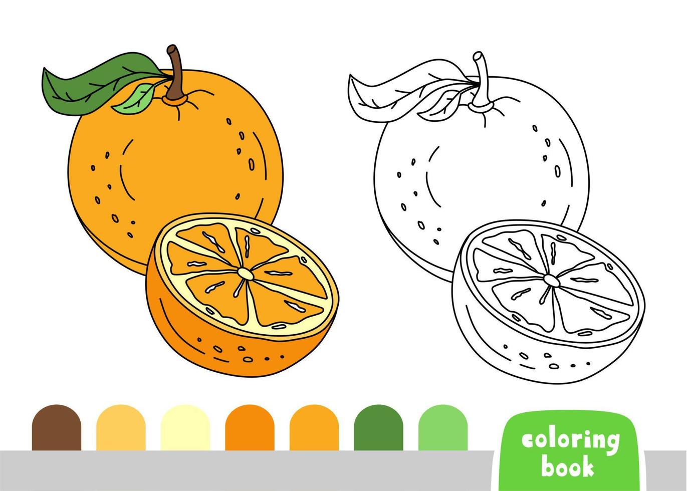 Coloring Book for Kids Orange Page for Book Magazine Coloring Vector Illustration