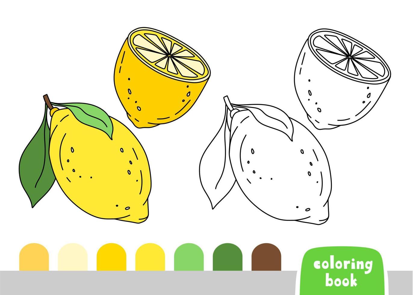 Coloring Book for Kids Lemon Page for books Magazines Coloring Vector Illustration