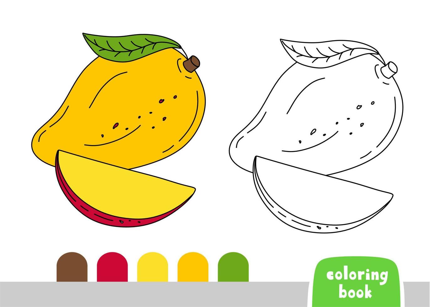 Coloring Book for Children Mango Page for books Magazines Coloring Vector Illustration