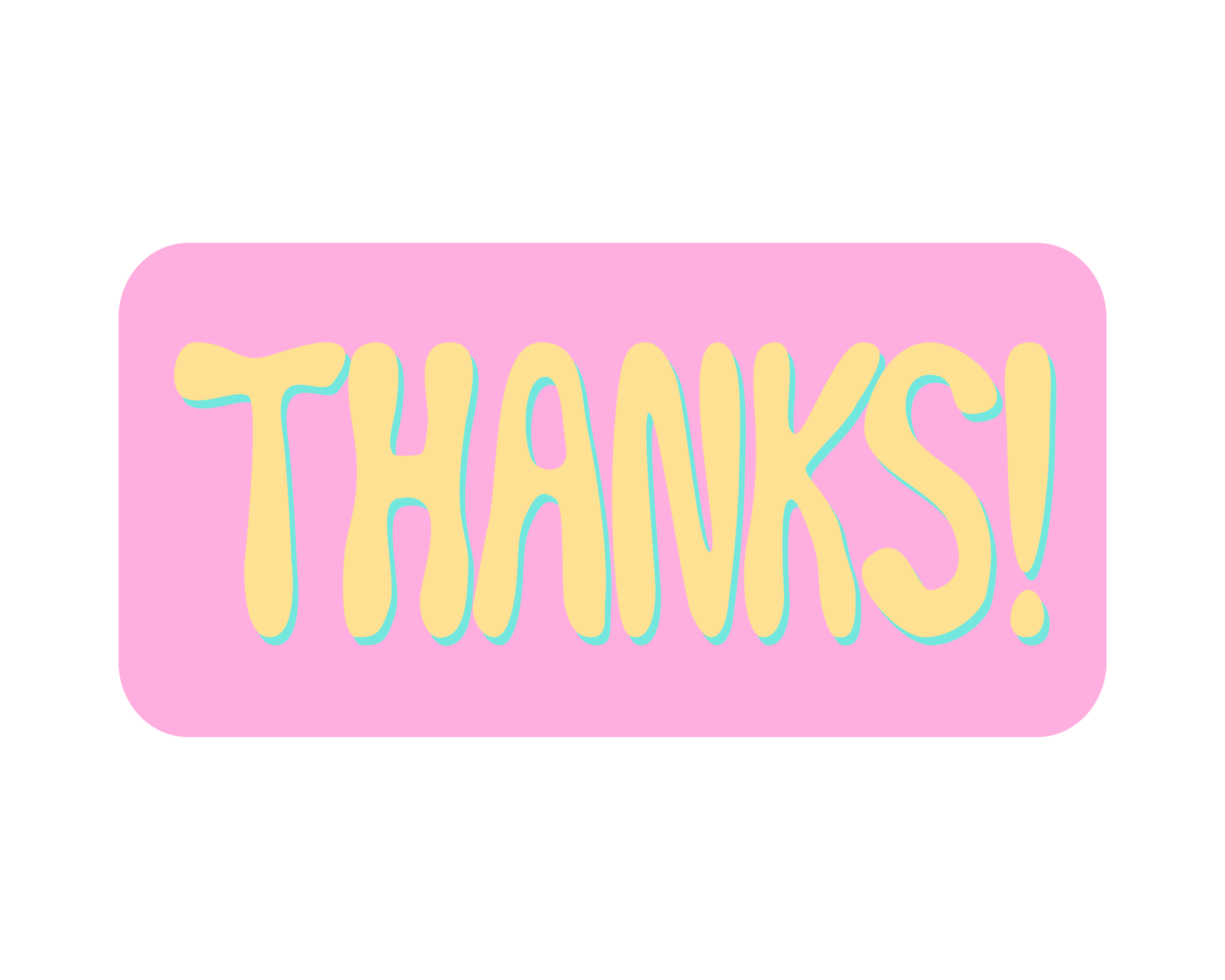 Thanks Sign Bubble Letter Yellow and Pink png