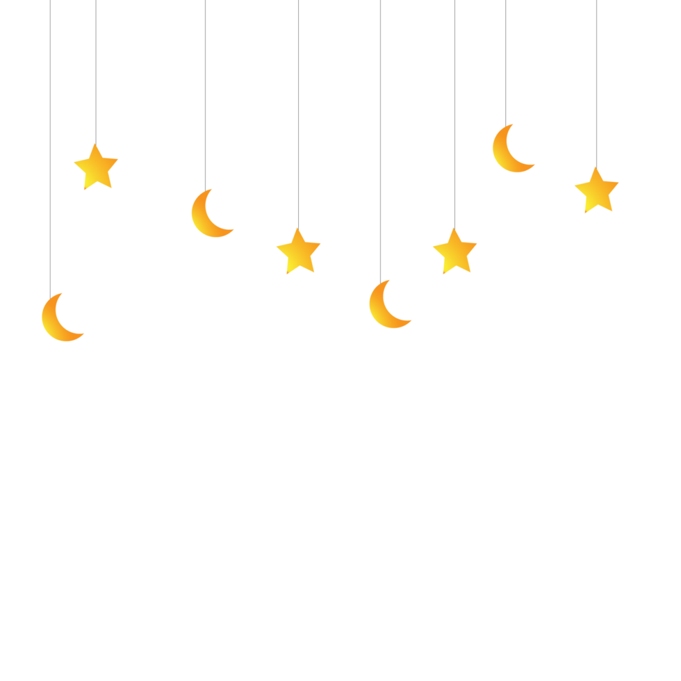 Seamless pattern with moon and stars. Night sky. for Ramadan and Eid background designs isolated with a transparent background png