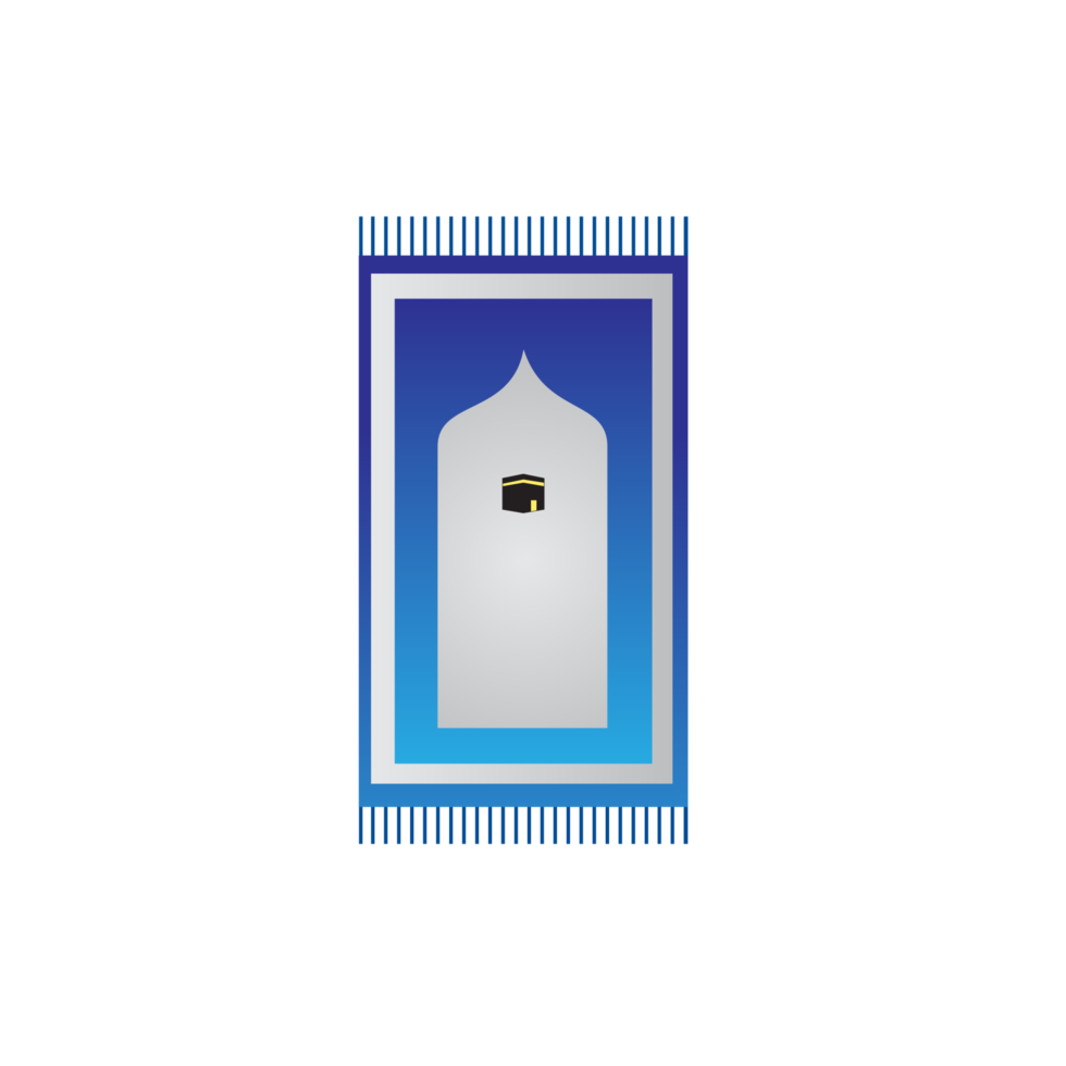 prayer mat with kaaba motif with gradient blue color, Islamic illustration for the month of Ramadan and Eid al-Fitr and Eid al-Adha png