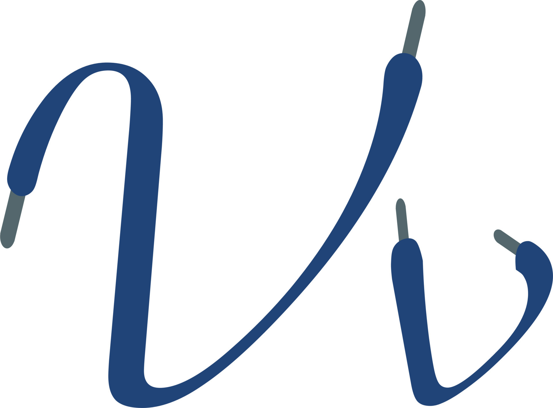 Blue Sport alphabet capital small letter V Font formed by shoe lace