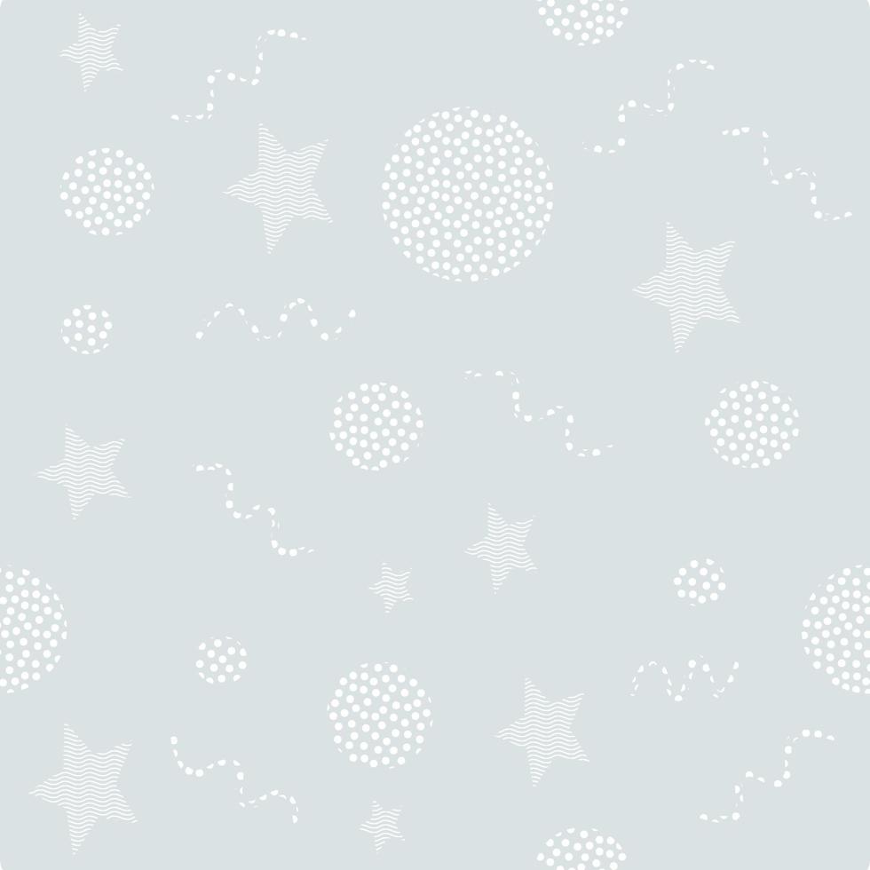 Cute White Stars and Dots Seamless Vector Patterns. Tiny Stars Isolated on a light Blue and Gray Background. Vector illustration. Free vector.