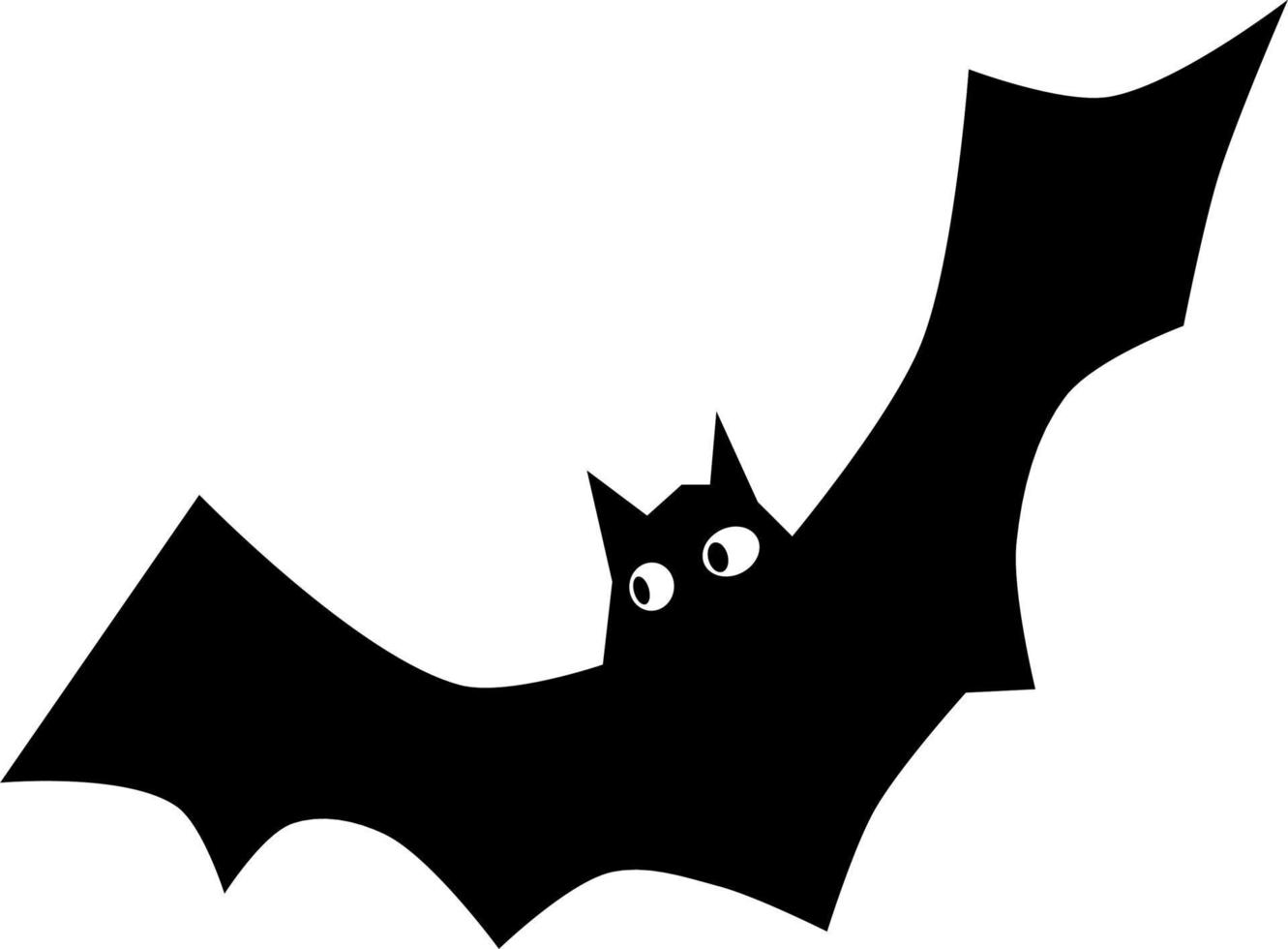 Cute halloween bat silhouette vector design isolated on white background. cartoon bat vector.