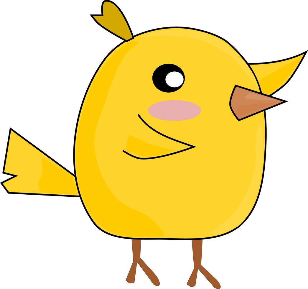 linda dibujos animados pollo. vector ilustración. amarillo polluelo. gratis vector.