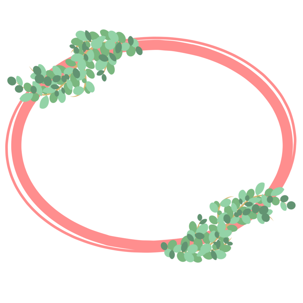 Oval border with leaf png