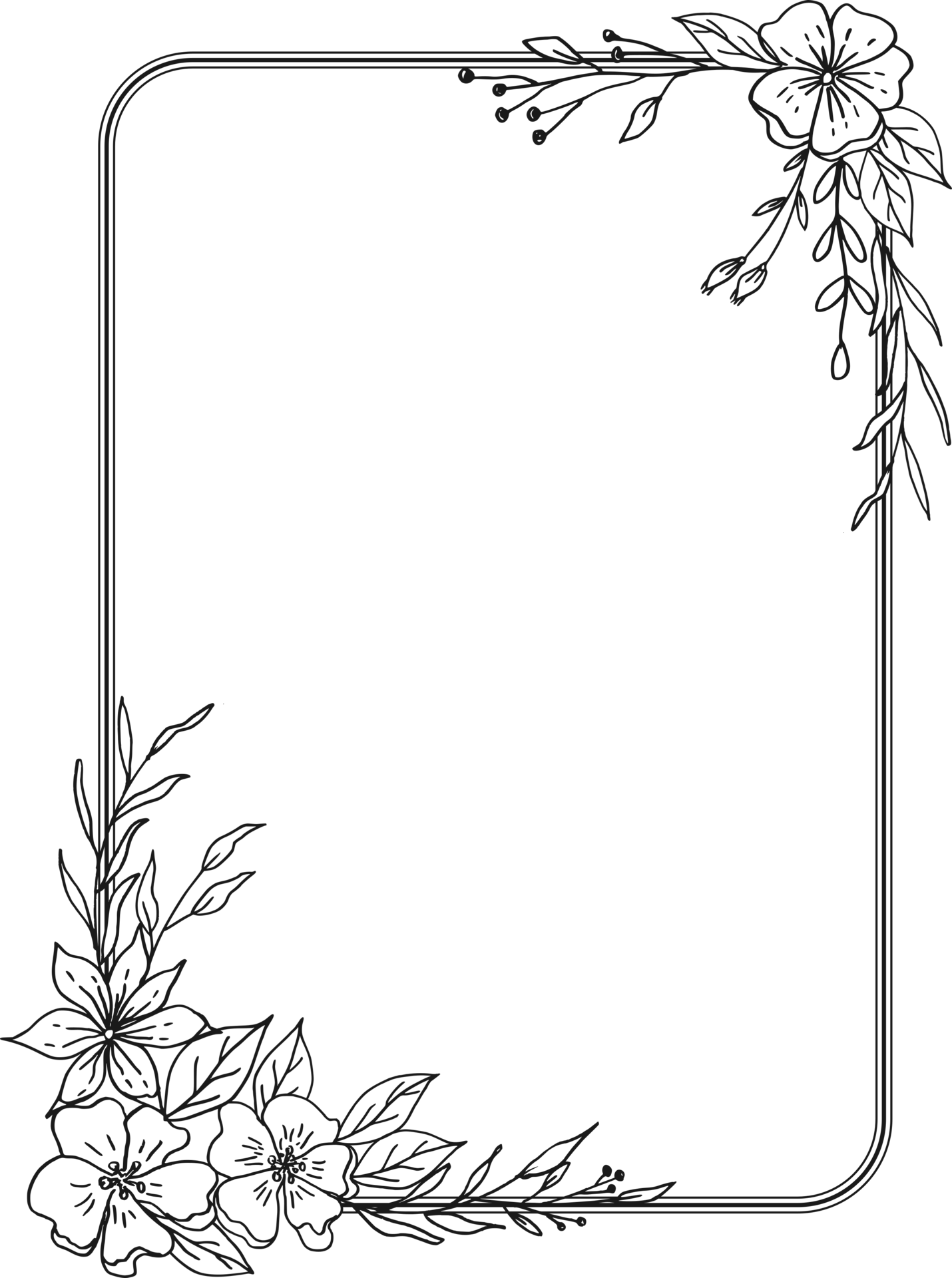 sencillo-floral-frontera-con-mano-dibujado-hojas-y-flores-21437036-png