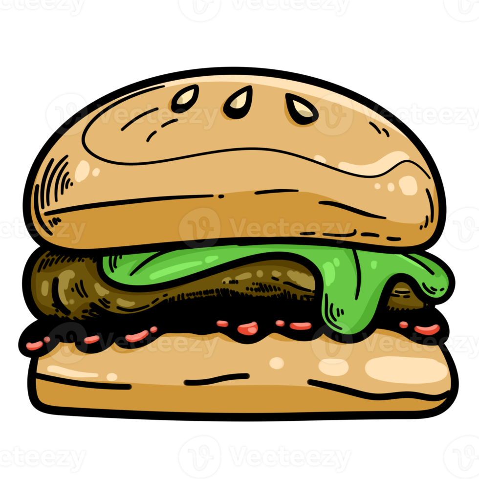 snabb mat burger färgad png