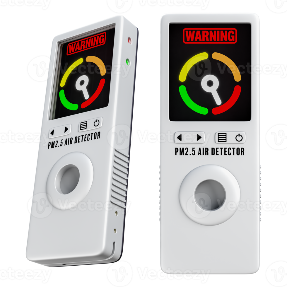 a portable air quality tester detects particulate matter PM 2.5 png