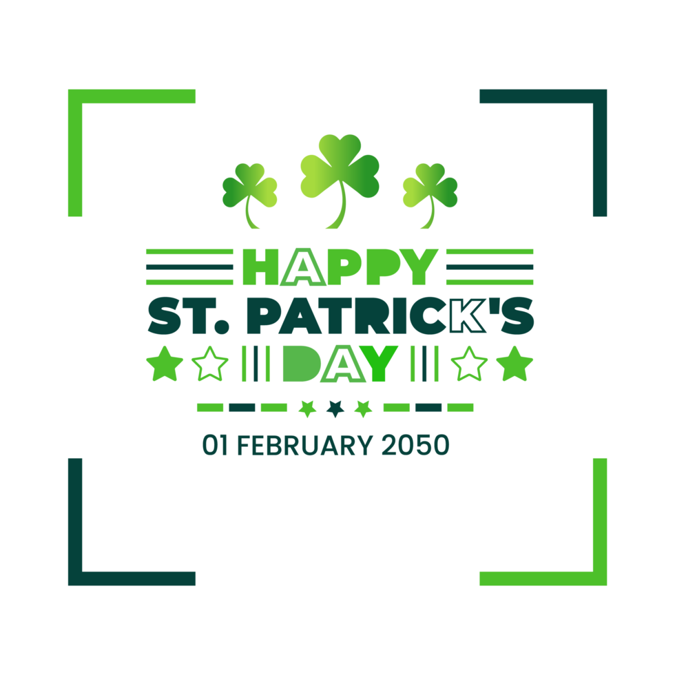 feliz st. patrick's dia tipografia Projeto modelo png