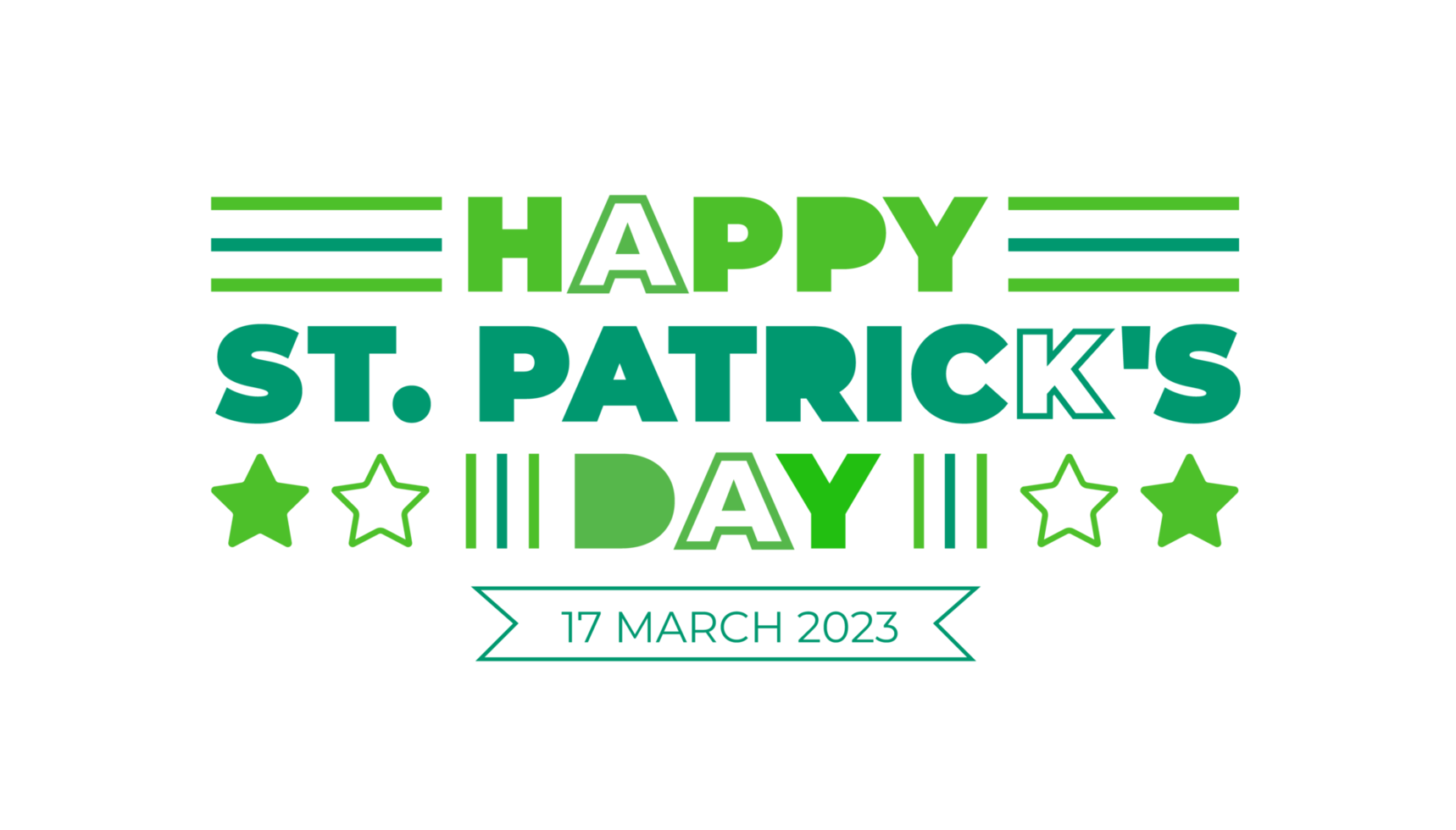 Happy St. Patrick's Day typography design template png