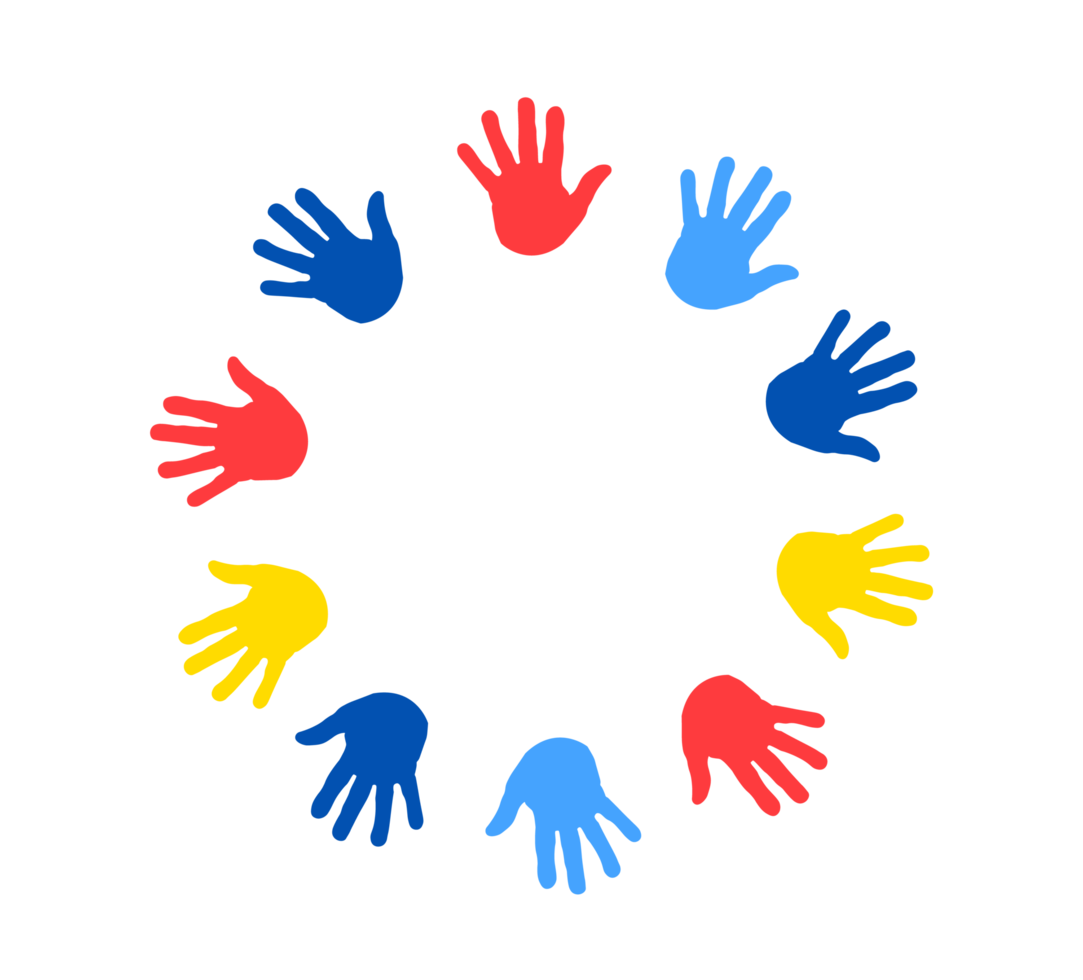 värld autism medvetenhet dag. färgrik pussel hand design tecken. symbol av autism. medicinsk platt illustration. sjukvård png