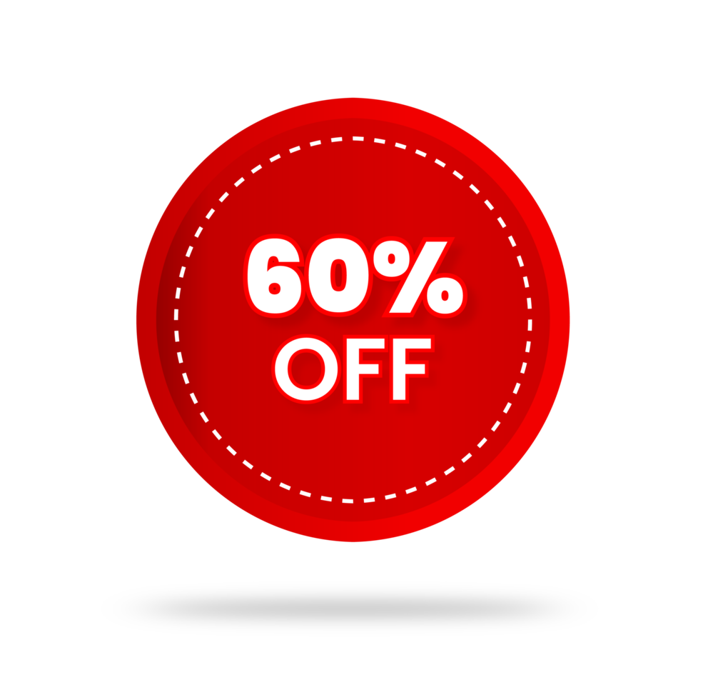 60 percent discount sticker price tag design. product emblem with percentage sell off. marketing deal sale tag giving super offer. 60 percent off banners, discount tags design template, extra promo. png