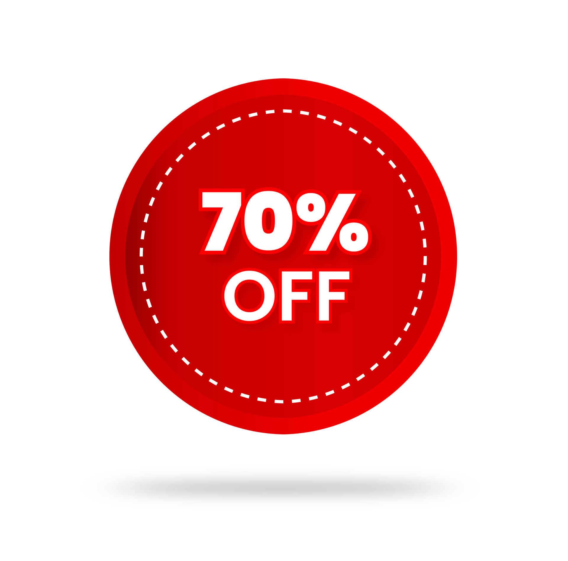70 percent discount sticker price tag design. product emblem with