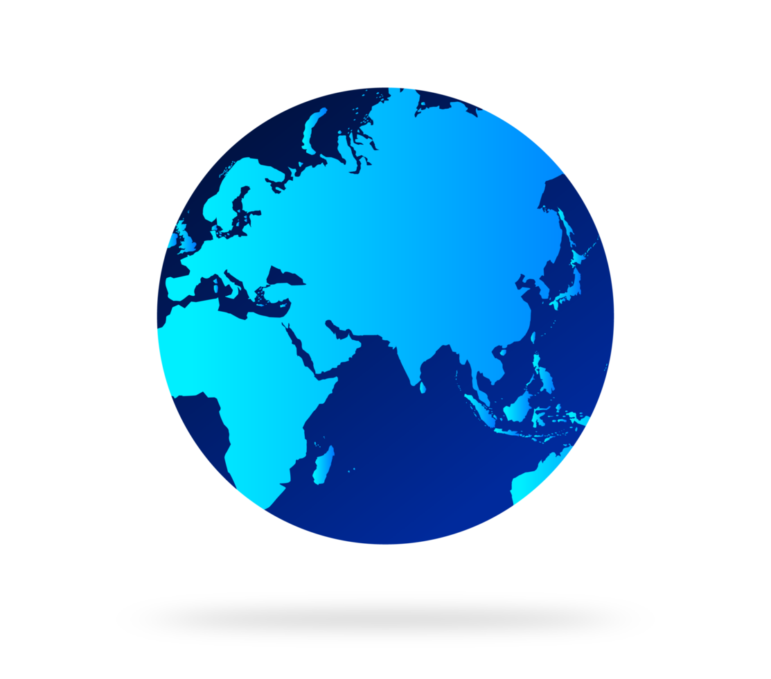 Earth globe with blue color. world globe. World map in globe shape. Earth globes Flat style. png