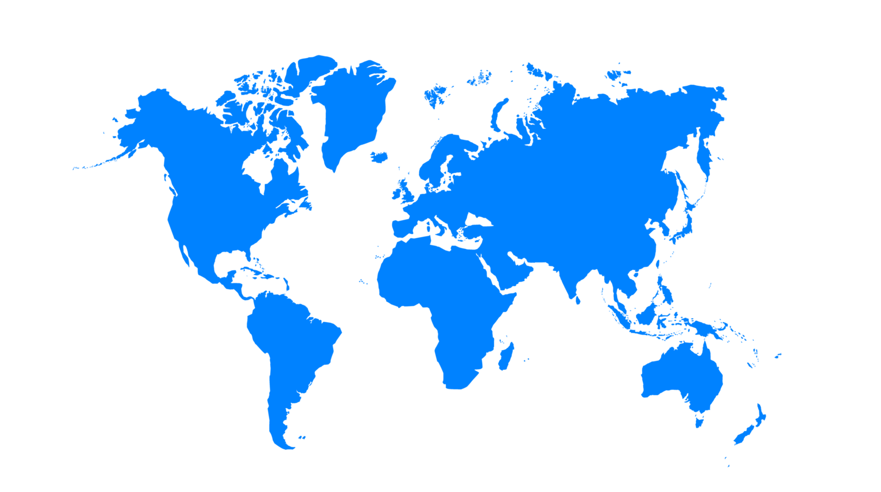 mundo mapa azul cor. mundo mapa modelo com continentes, norte e sul América, Europa e Ásia, África e Austrália png