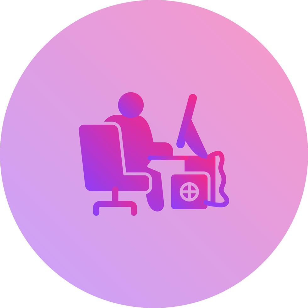 Computer Worker Vector Icon