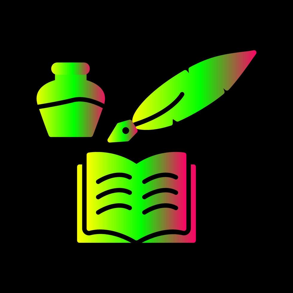 icono de vector de pluma y libro único