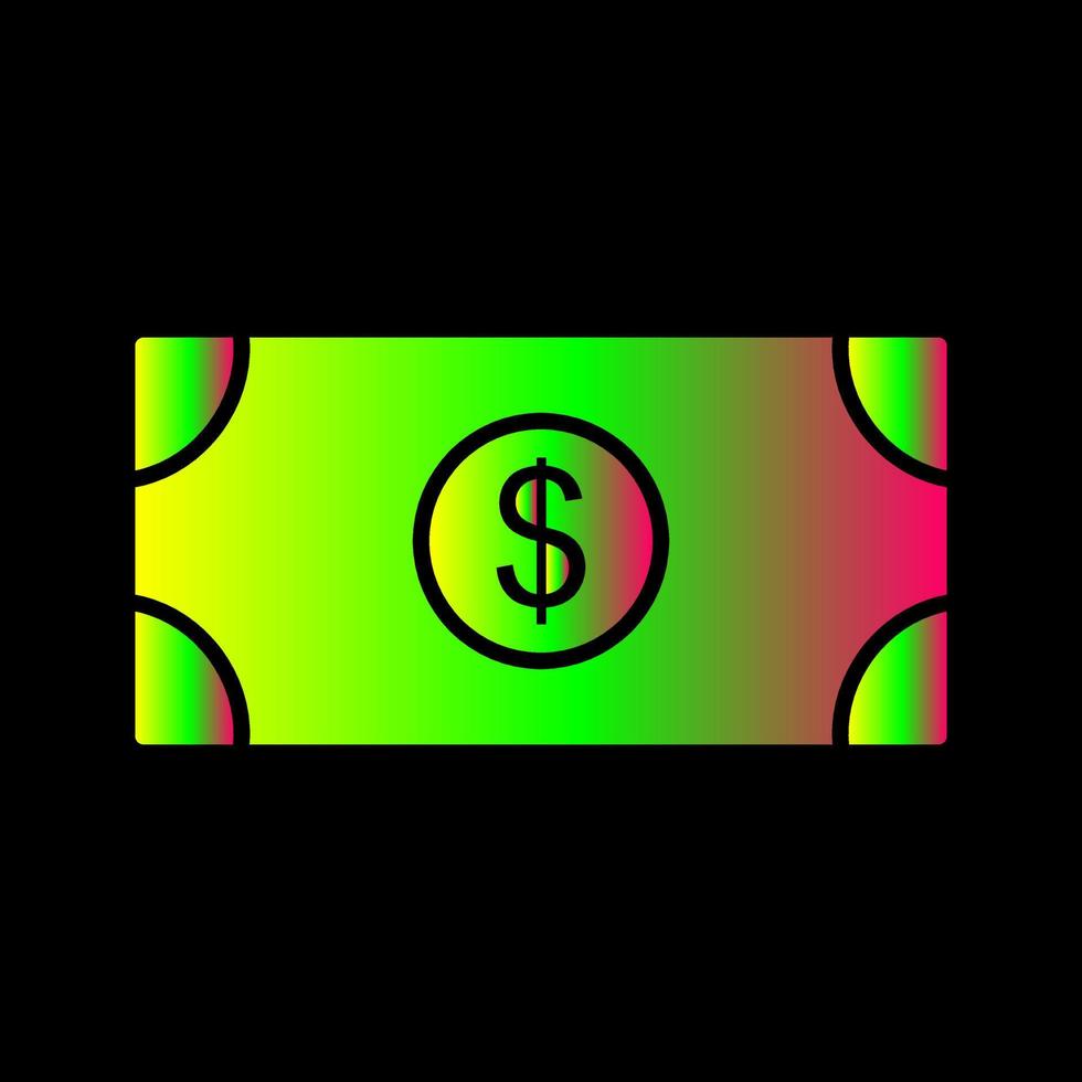 icono de vector de billete de dólar